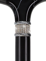 Super Srong Black Rhinestone Derby Cane Extra Strong Walking Canes - Tophatter Daily Deals