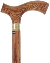 Elegant Fritz Oak Cane w/ Embossed Brass Collar American Oak Canes - Tophatter Daily Deals