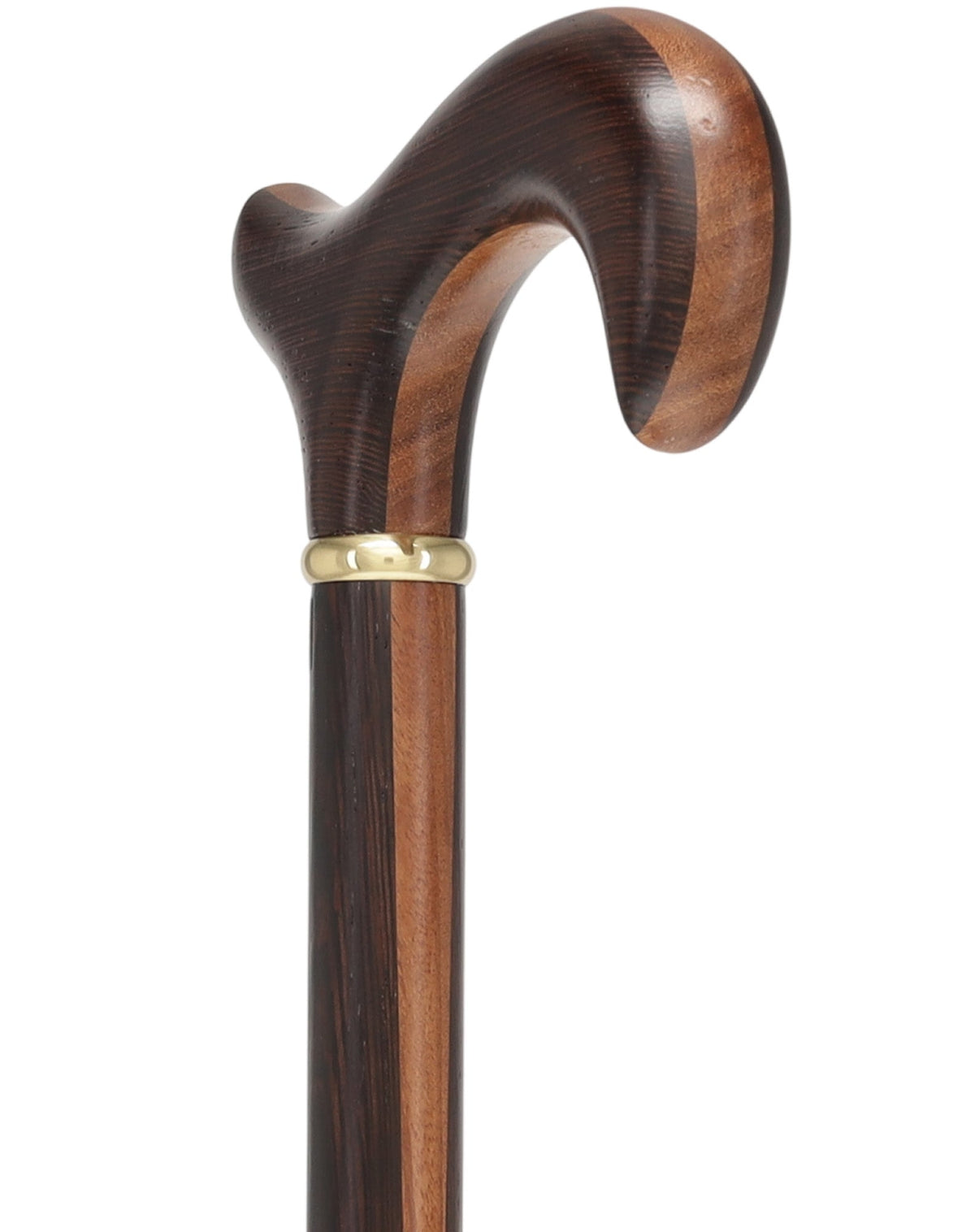 Exquisite Derby Cane: Afromosia Inlay, Textured Wenge Shaft Derby Classic Walking Canes - Tophatter Daily Deals