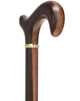 Exquisite Derby Cane: Afromosia Inlay, Textured Wenge Shaft Derby Classic Walking Canes - Tophatter Daily Deals