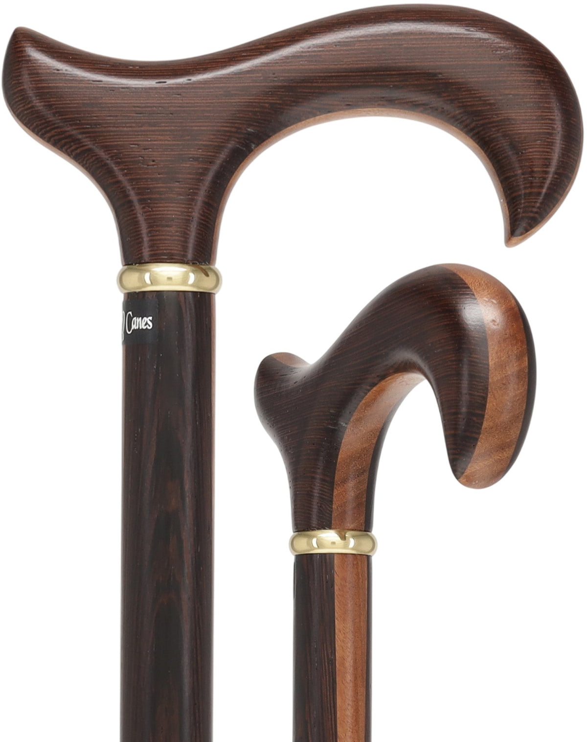Exquisite Derby Cane: Afromosia Inlay, Textured Wenge Shaft Derby Classic Walking Canes - Tophatter Daily Deals