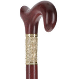 Padauk Derby Cane: Jeweler-Designed Gold Leaf Collar Derby Classic Walking Canes - Tophatter Daily Deals