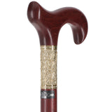 Padauk Derby Cane: Jeweler-Designed Gold Leaf Collar Derby Classic Walking Canes - Tophatter Daily Deals