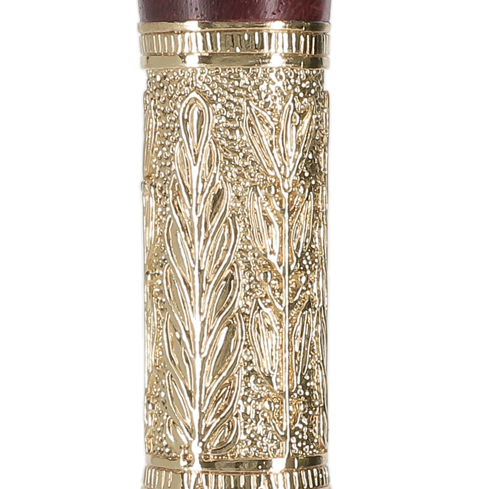 Padauk Derby Cane: Jeweler-Designed Gold Leaf Collar Derby Classic Walking Canes - Tophatter Daily Deals