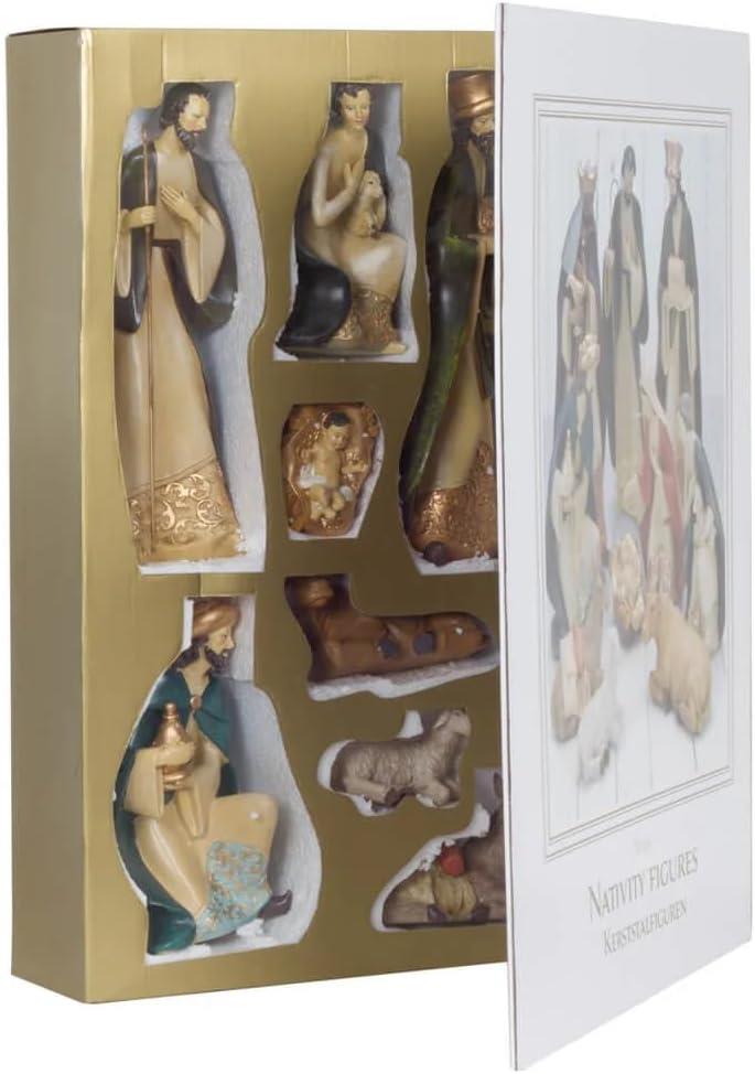 Deluxe Christmas Nativity Set - Extra Large Luxury Traditional Crib Scene With 10 Beautiful Detailed Figures Nativity Set - Tophatter Daily Deals