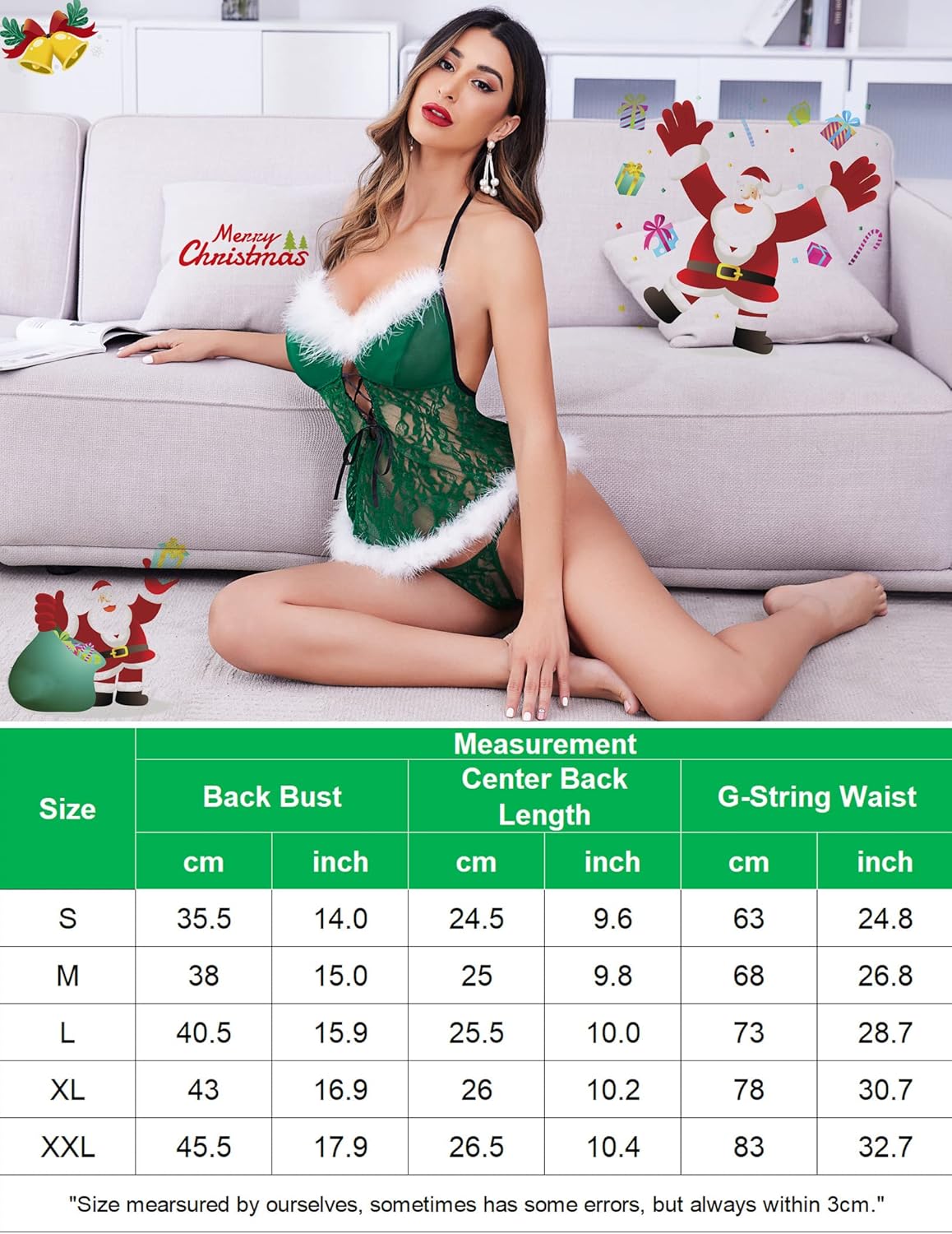 Christmas Santa Lingerie Teddy Lingeries-Bodysuits - Tophatter Daily Deals