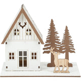 Light Up Wooden Christmas House | LED Winter Scene Ornament Christmas Decoration LED Light - Tophatter Daily Deals
