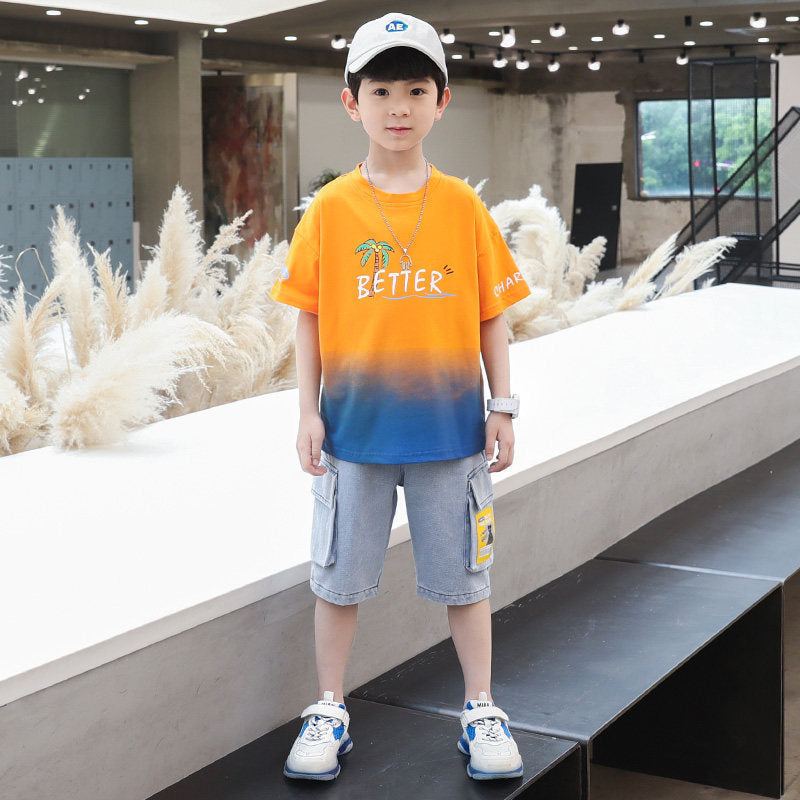Boys" Summer Suit New CUHK Children"s Handsome Orange 0 - Tophatter Daily Deals