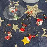 Christmas Wine Glass Charms | 6-Piece Novelty Glass Markers for Christmas Party Wine Glass Charms - Tophatter Daily Deals