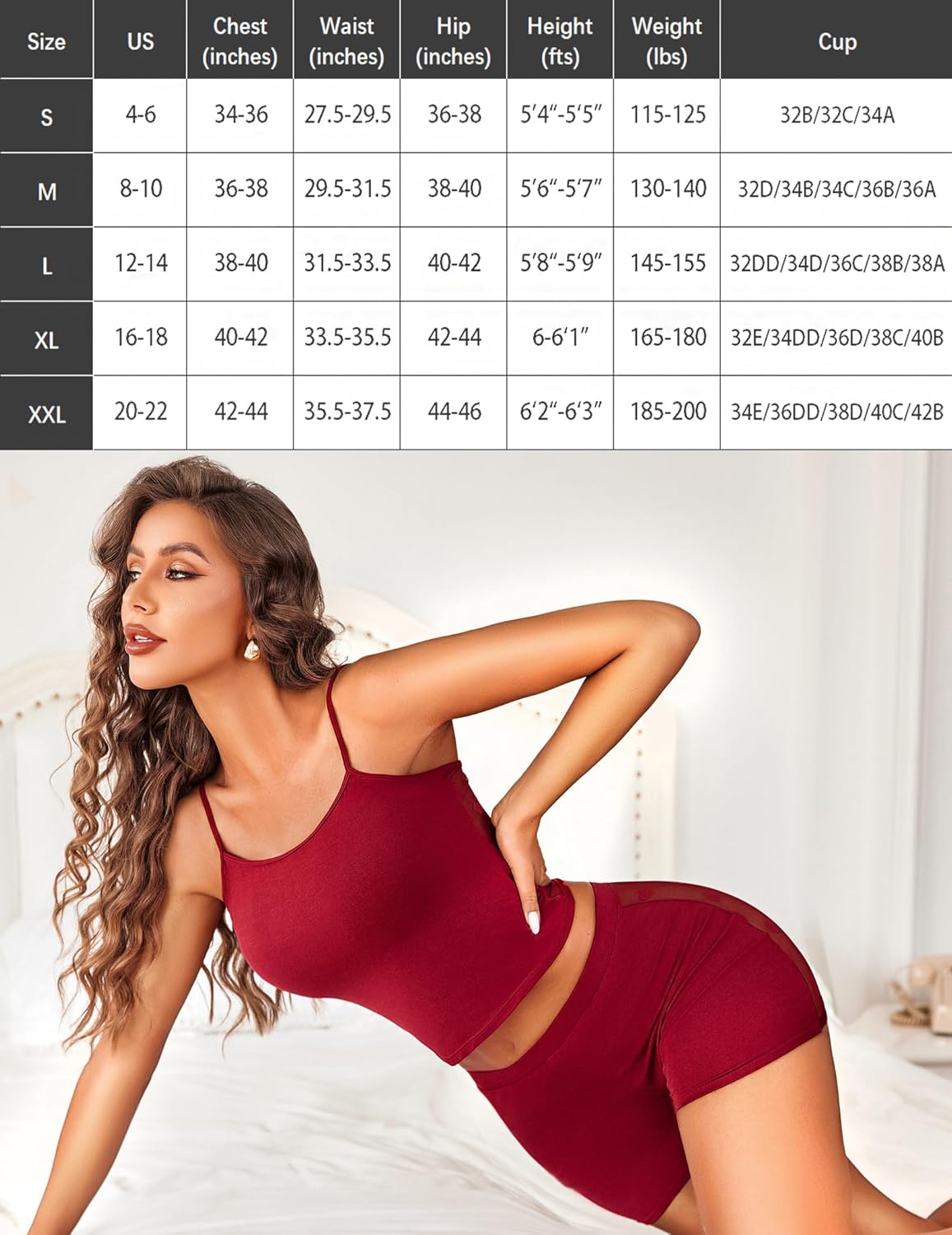 Sheer Back Heart Lace Pajama Set Sleepwears-Pajamas Sets - Tophatter Daily Deals