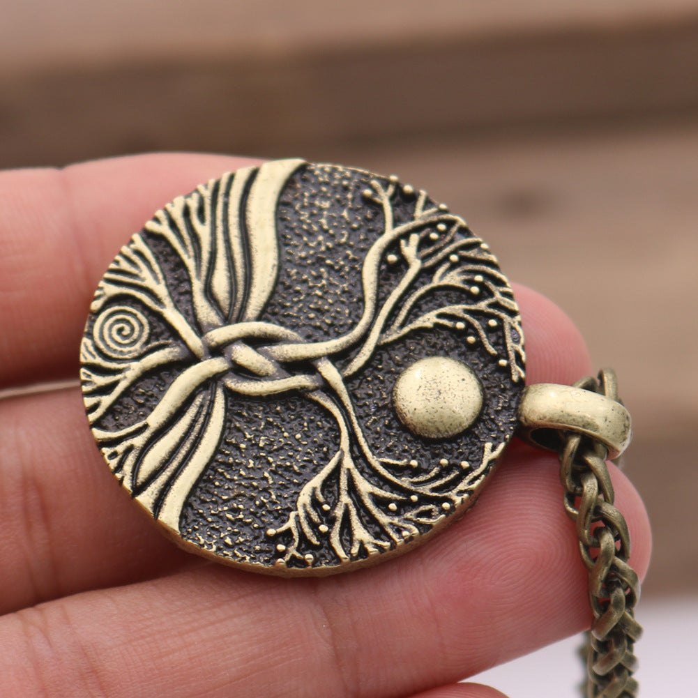Ancient Moon World Tree Pendant European And American Fashion Jewelry 0 - Tophatter Daily Deals