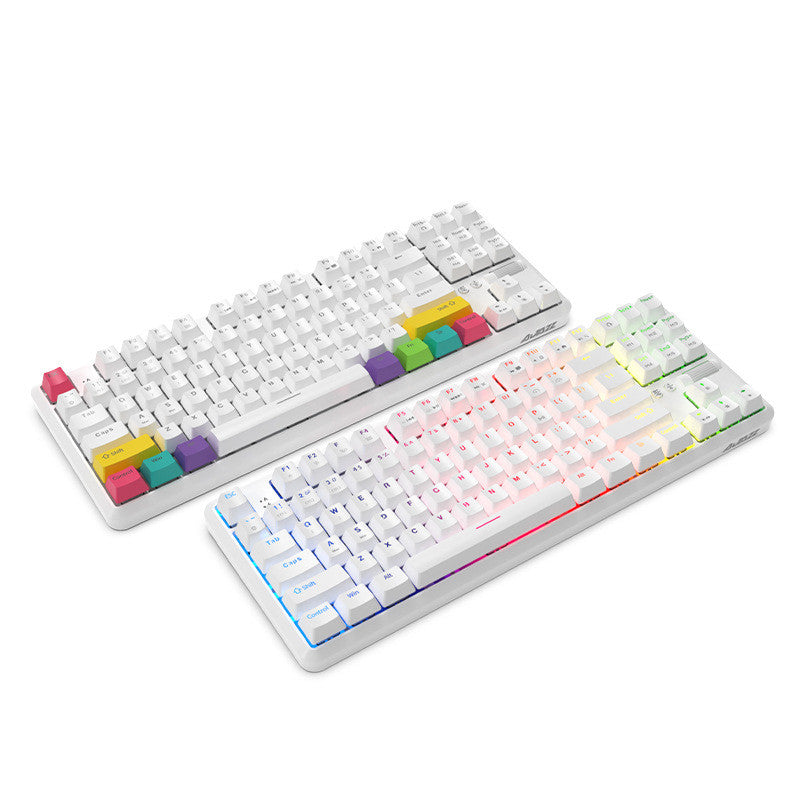 Blackmail k870t wireless Bluetooth wired dual mode mechanical keyboard 87 key RGB office game mobile phone tablet 0 - Tophatter Daily Deals
