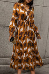 Printed Tied Pocketed Lantern Sleeve Dress Casual Dresses - Tophatter Daily Deals