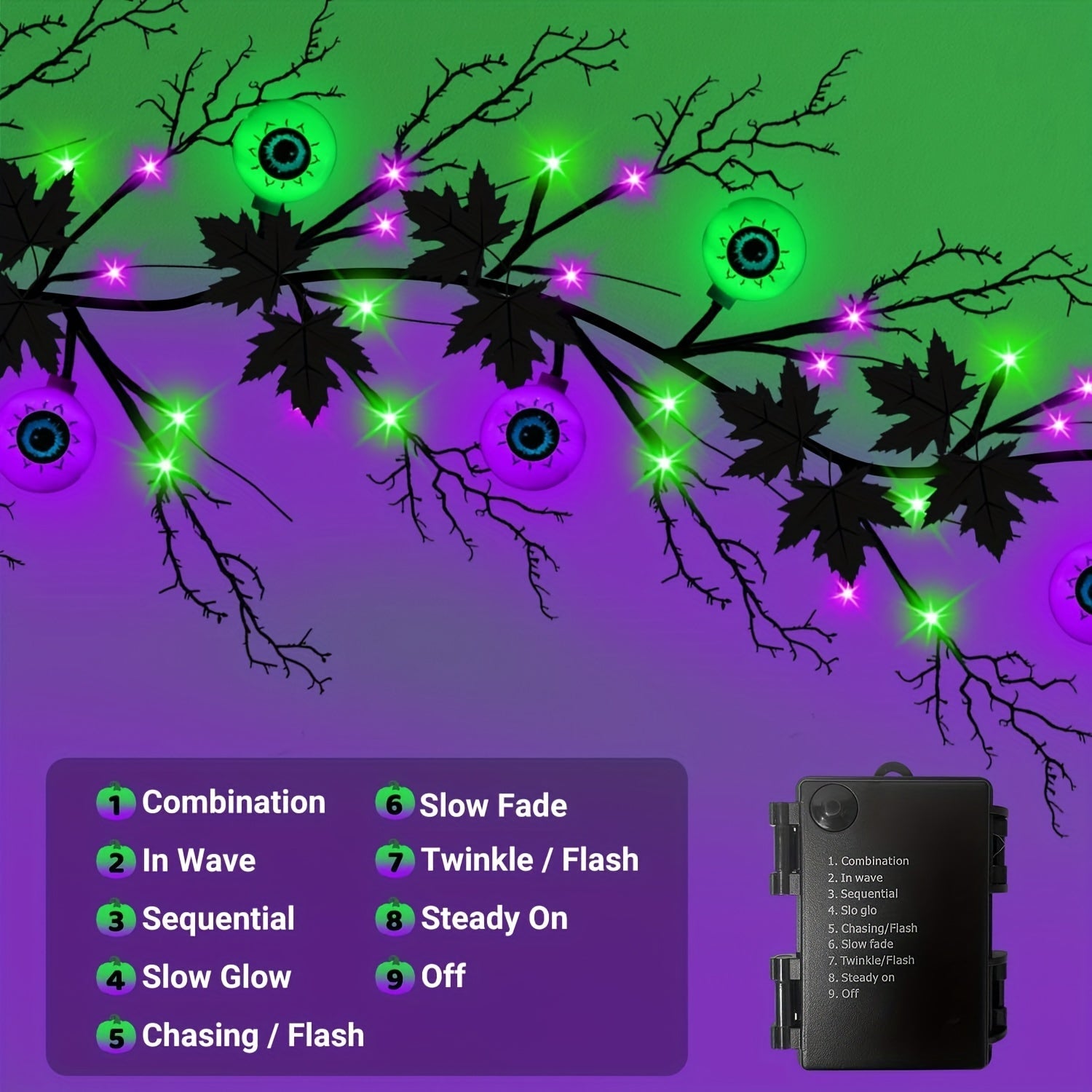 Halloween Willow Vine Garland with 54 LED Lights Halloween - Tophatter Daily Deals