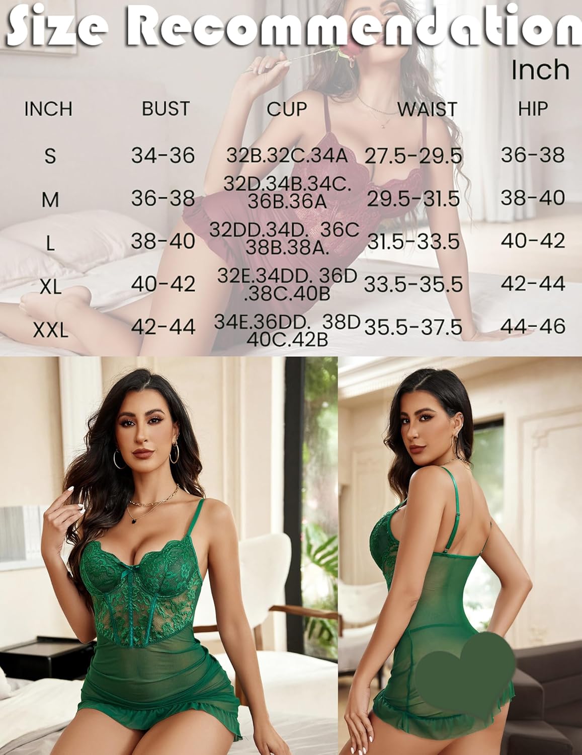 Lace Ruffle Hem Hip Dress (DE Only) Lingeries-Chemises - Tophatter Daily Deals