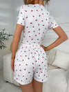 Floral Ruched T-Shirt and Shorts Lounge Set Loungewear Sets - Tophatter Daily Deals