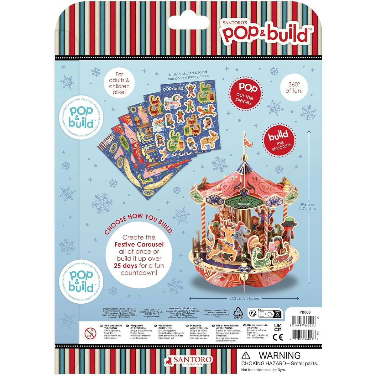 Pop & Build - Carousel Countdown | 3D Pop-up Christmas Advent Calendar Advent Calendar - Tophatter Daily Deals