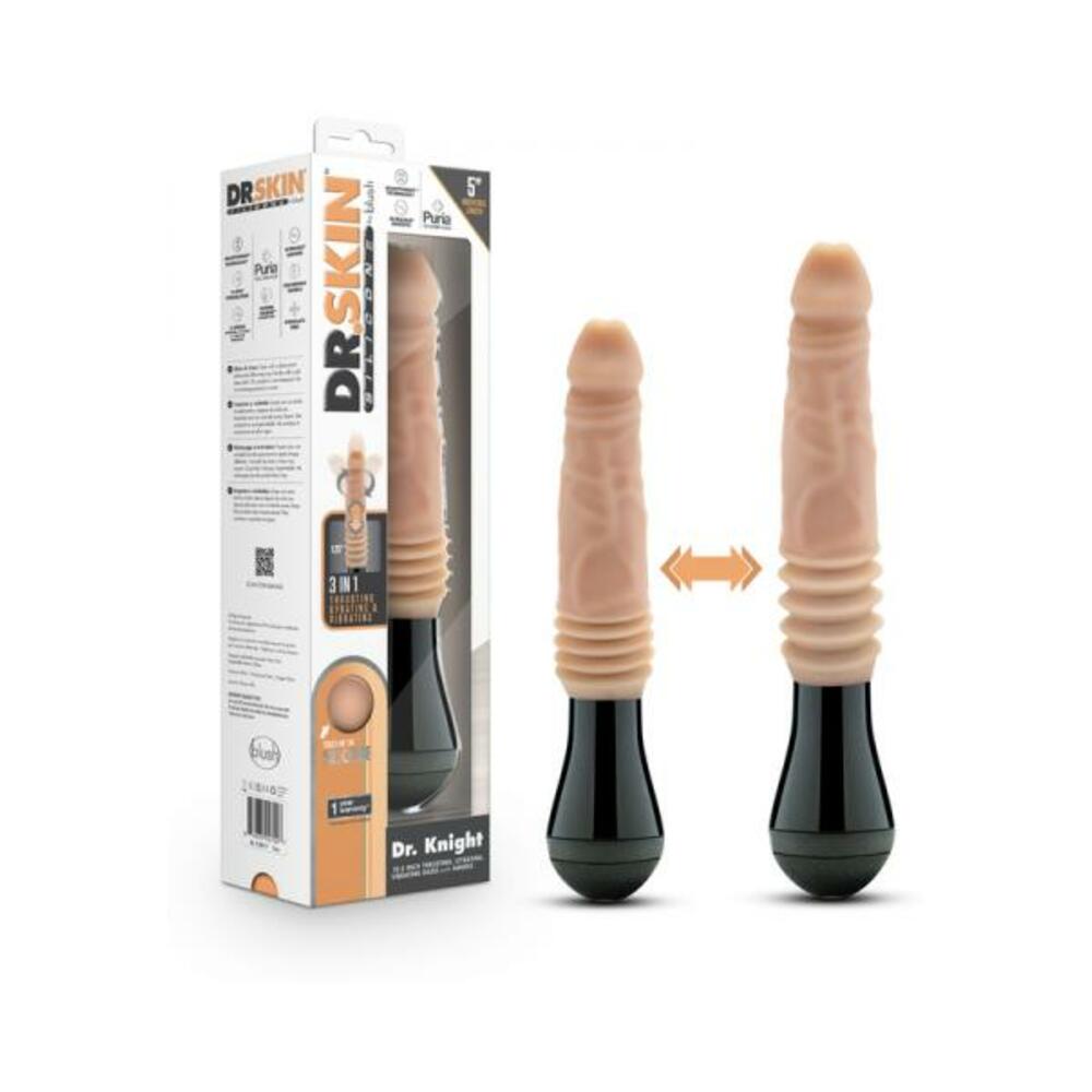 Dr. Skin Silicone Dr. Knight Thrusting Gyrating Vibrating Dildo Beige - Tophatter Daily Deals
