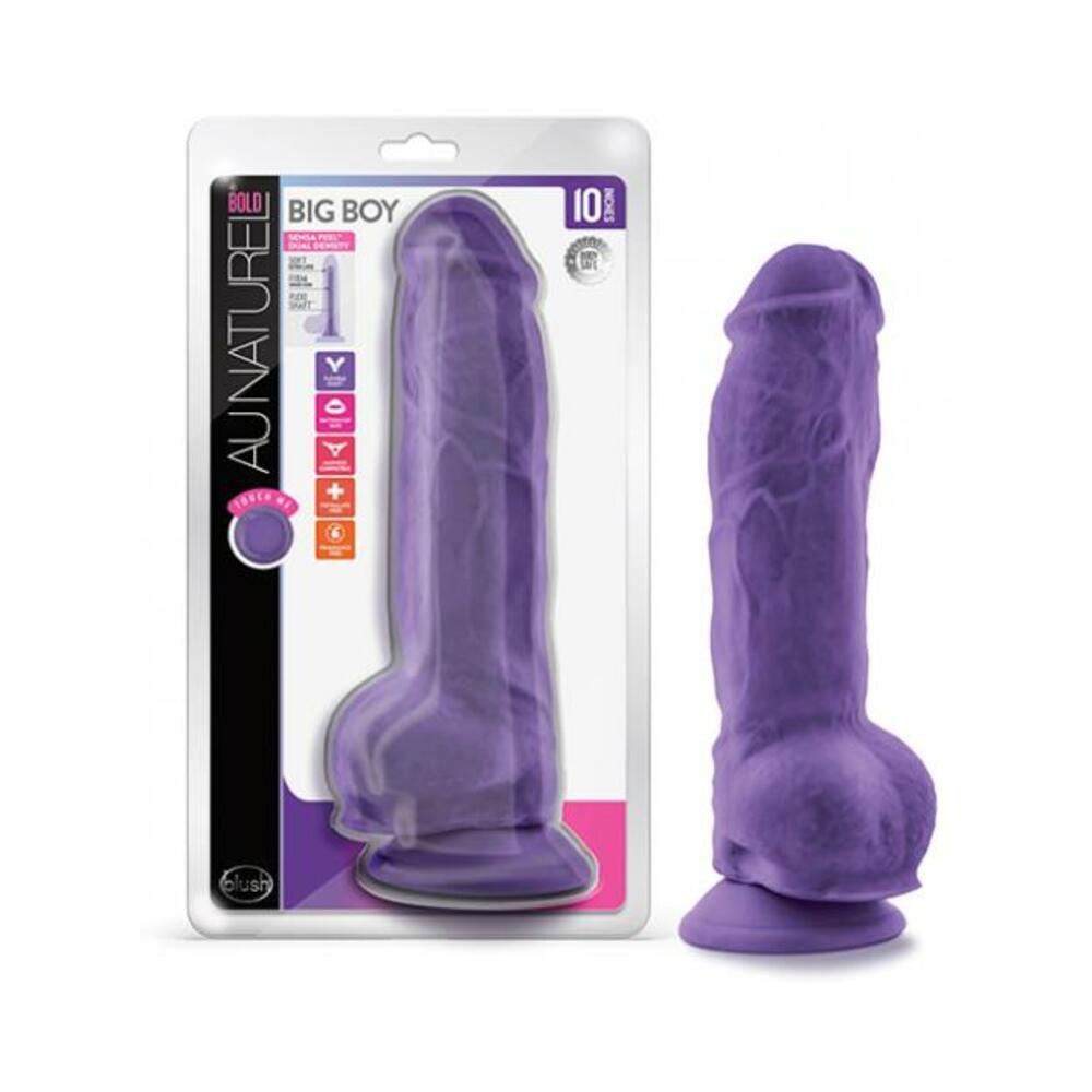 Au Naturel Bold Big Boy Dildo 10 In. Purple - Tophatter Daily Deals