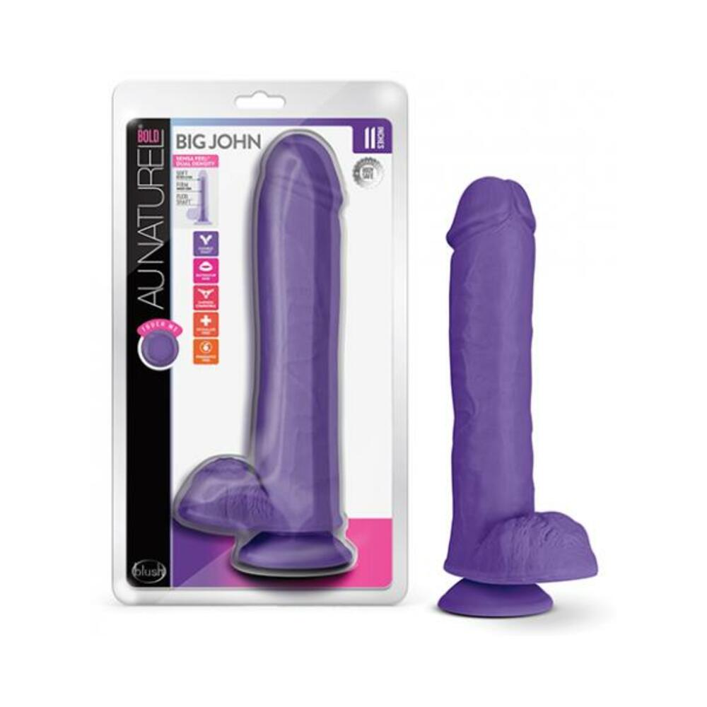 Au Naturel Bold Big John Dildo 11 In. Purple - Tophatter Daily Deals