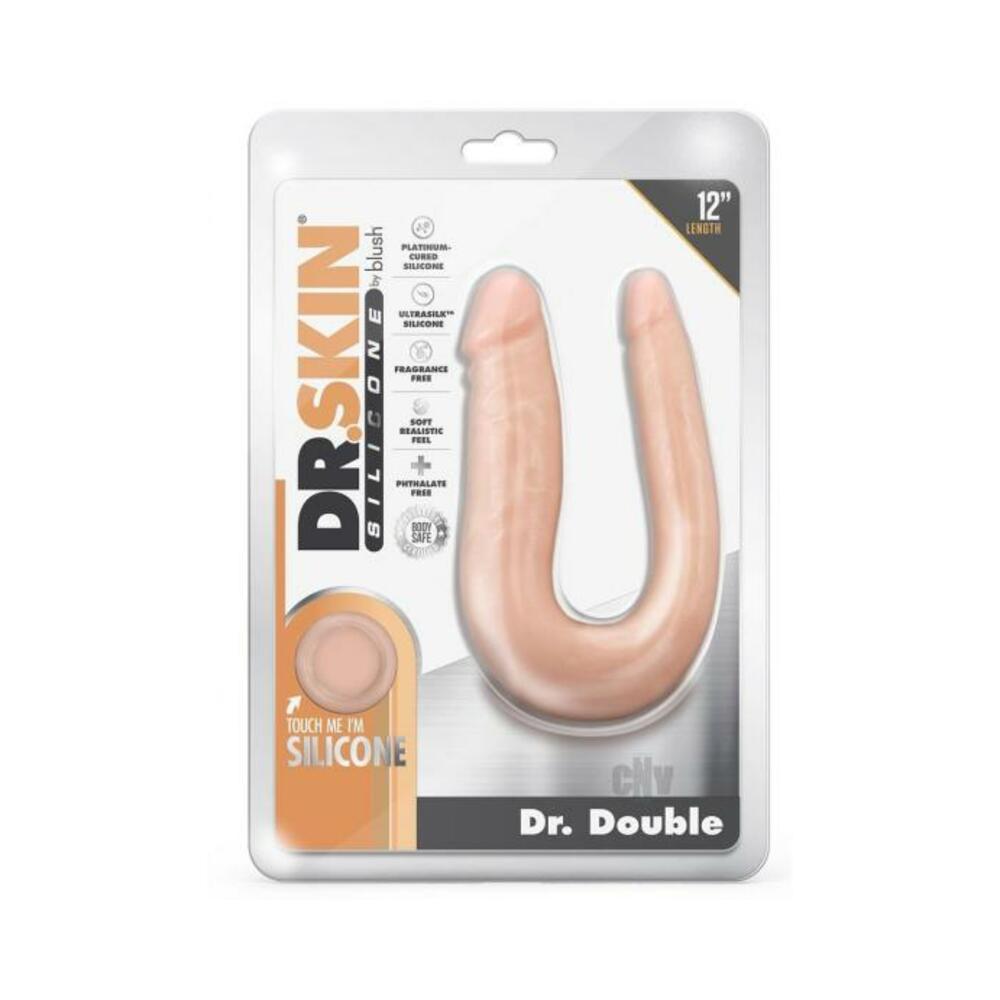 Dr. Skin Dr. Double Double Dong Silicone 12 In. Vanilla - Tophatter Daily Deals