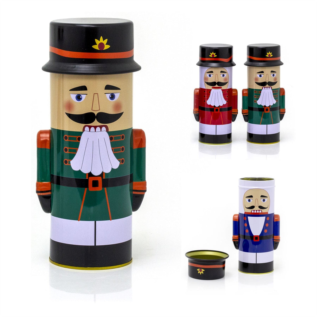 Christmas Nutcracker Storage Tin | 3D Nutcracker Soldier-Shaped Biscuit Tin Tin - Tophatter Daily Deals