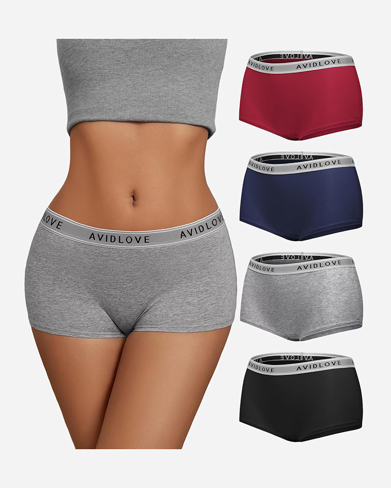 Cotton Panties Full Coverage Shorts 4 Pcs-5 Lingeries-panties - Tophatter Daily Deals
