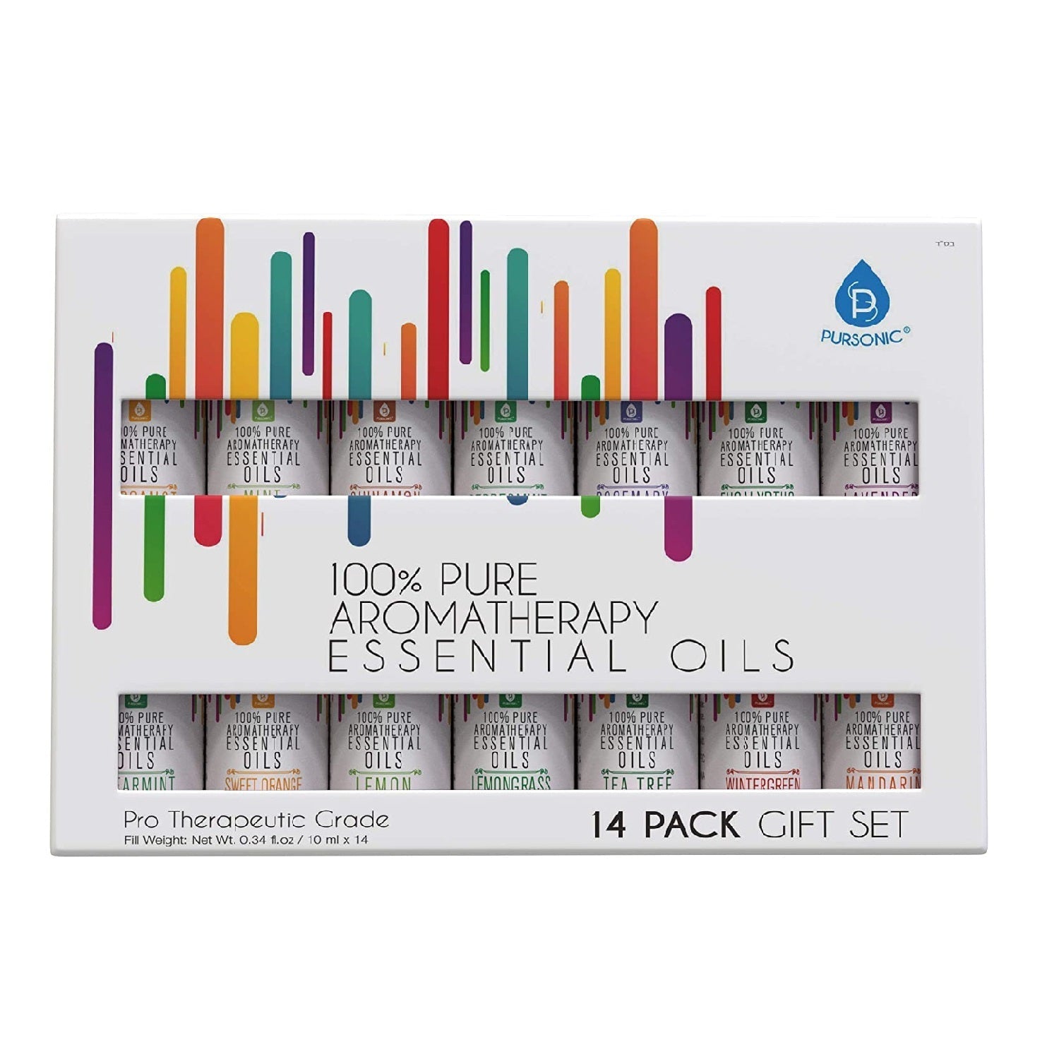Pursonic 14 Pack of 100% Pure Essential Aromatherapy Oils 14-Pack Essential Oils - Tophatter Daily Deals