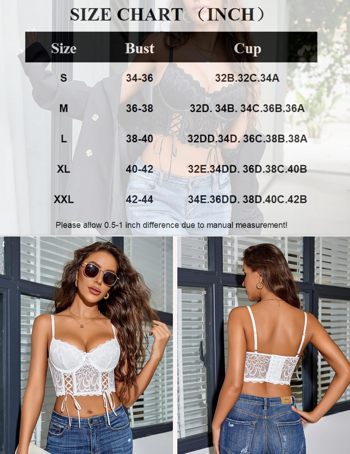 Lace Bralette Underwire Corset Tops Lingerie Sets-Bras - Tophatter Daily Deals