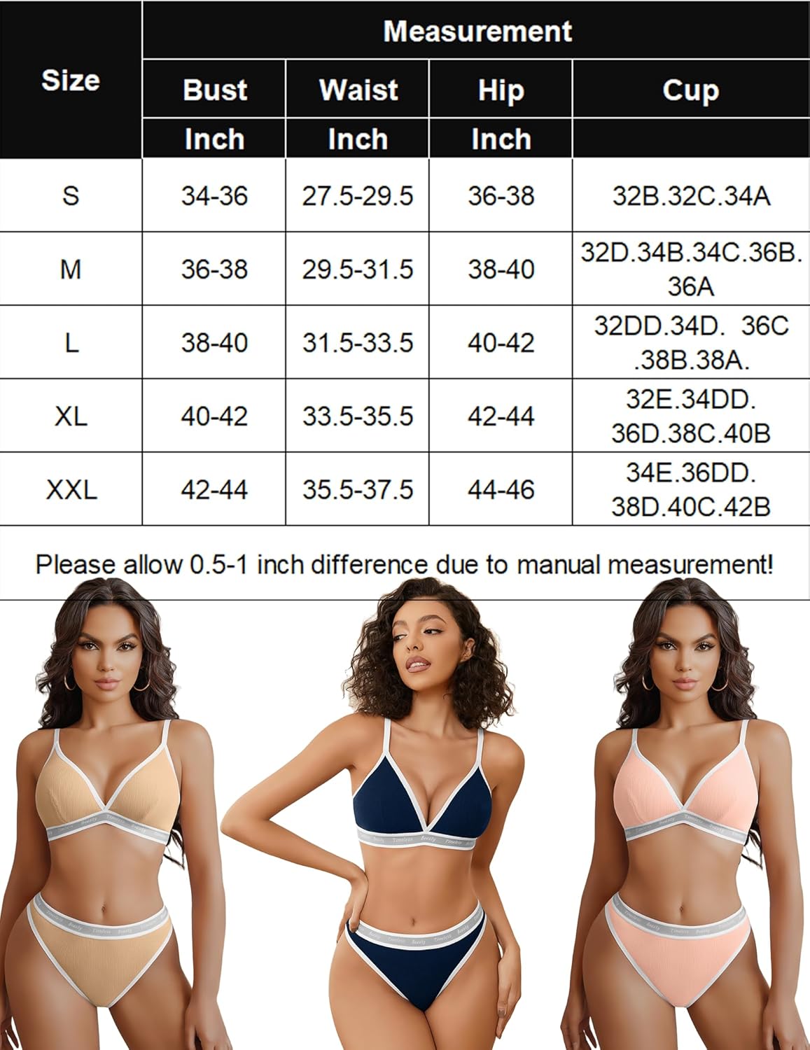 Contrast Bra and Panty Set Lingerie Sets-Bra Sets - Tophatter Daily Deals