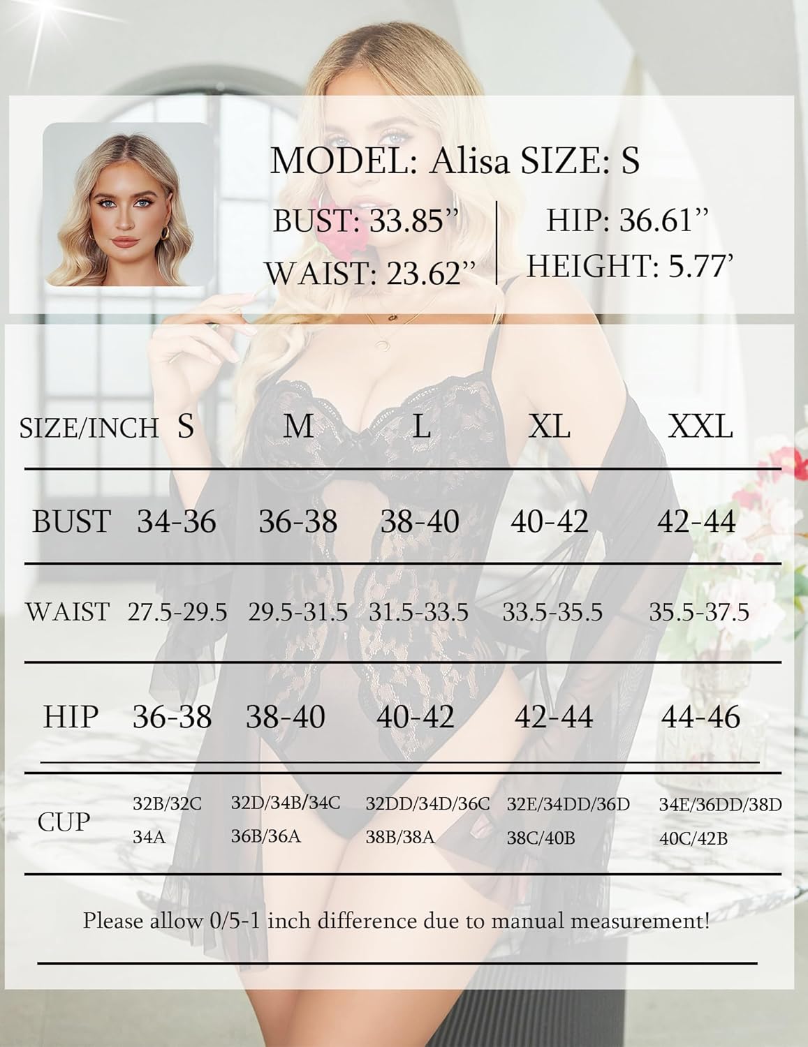 2 Piece Sheer Kimono Robe with Lace Teddy Lingeries-Bodysuits - Tophatter Daily Deals