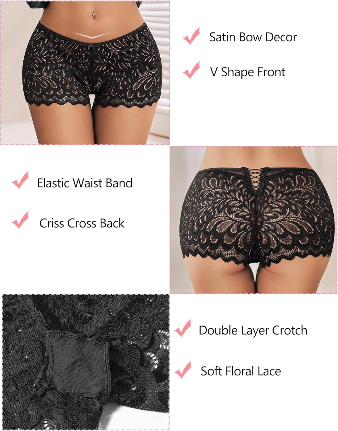 Boyshorts Panties Lace Boxer Briefs Lingeries-panties - Tophatter Daily Deals