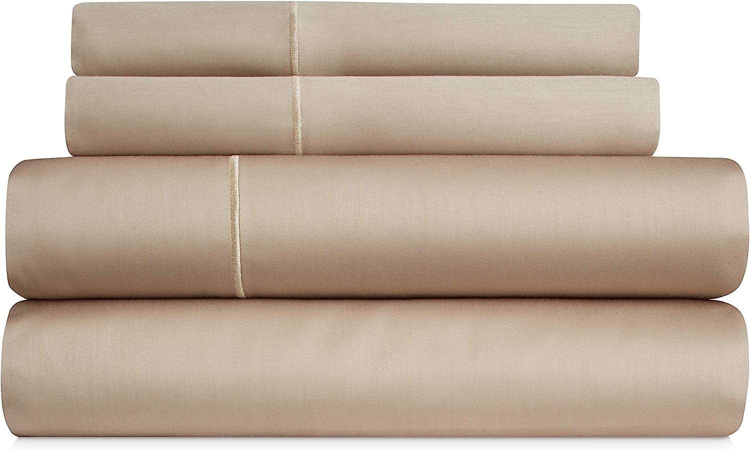 Bibb Home 1000TC Cotton Rich 4-Piece Sheet Set Taupe Bedding - Tophatter Daily Deals