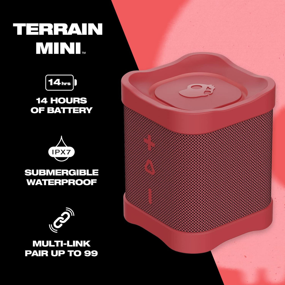 Skullcandy Terrain Mini - Waterproof Bluetooth Speaker, 14-Hour Battery, & True Wireless Stereo Bluetooth Speakers - Tophatter Daily Deals
