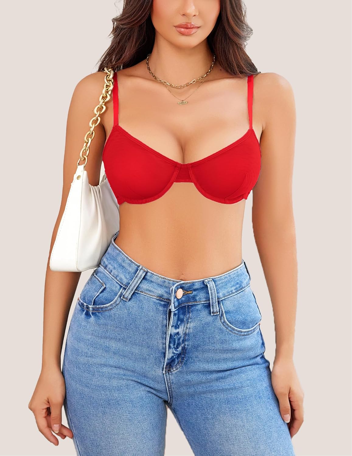 Sheer Mesh Unlined Underwire Bra Lingerie Sets-Bras - Tophatter Daily Deals