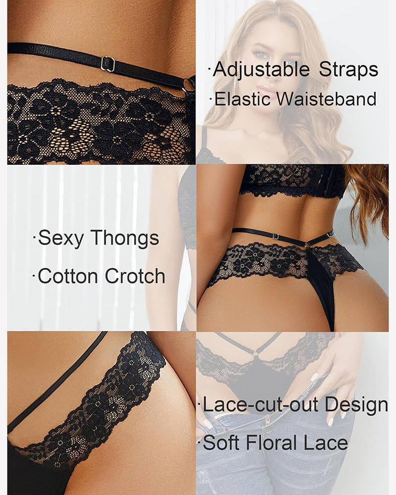 Lace Bikini Panties V Shape Waistband Thongs Lingeries-panties - Tophatter Daily Deals