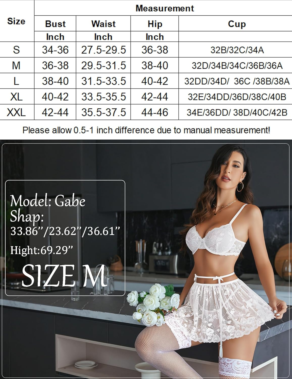 Lace Babydoll Outfits with Stockings Lingerie Sets-Skirt Sets - Tophatter Daily Deals