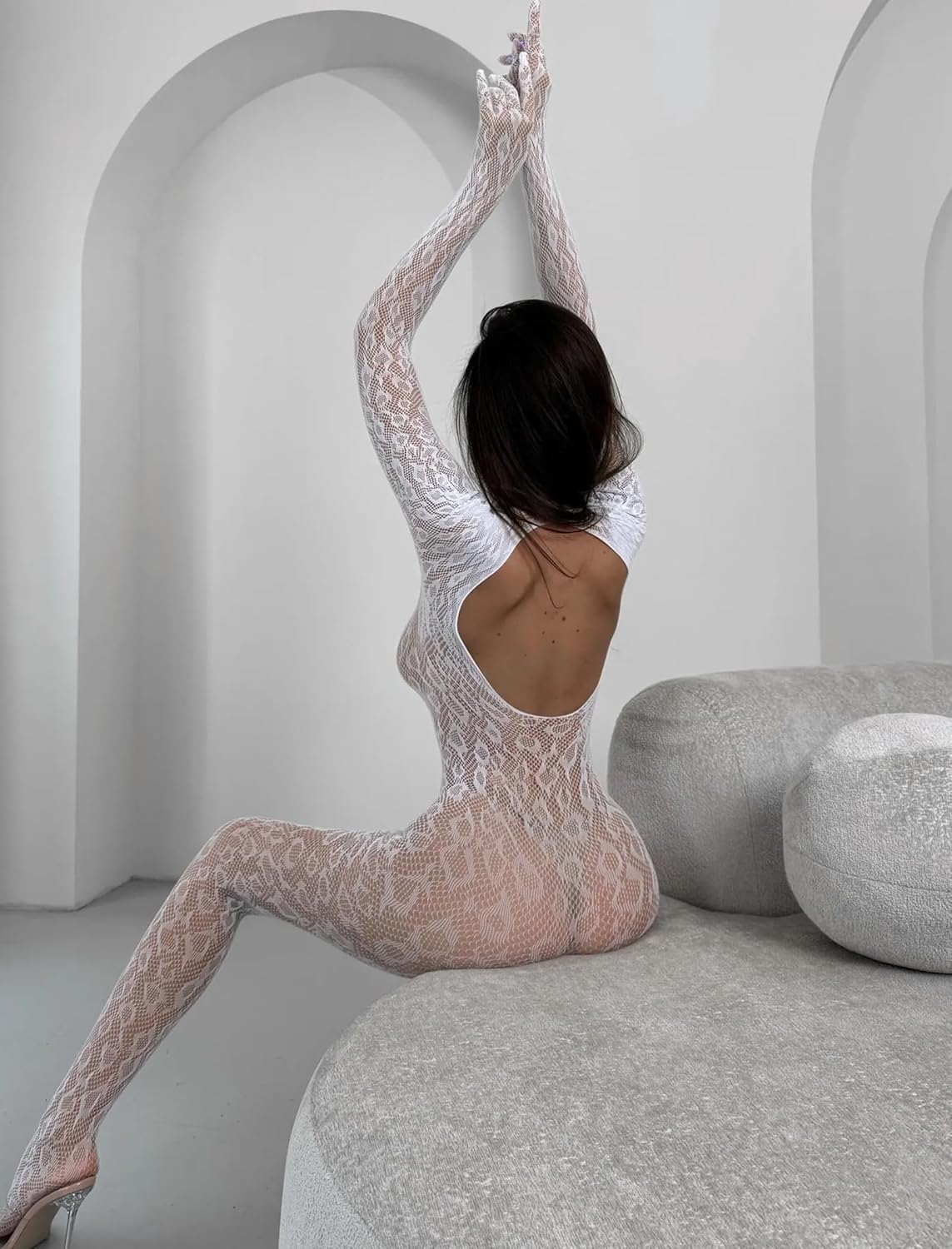 Fishnet Bodysuit Mesh Rave Lingerie Lingeries-Bodysuits - Tophatter Daily Deals