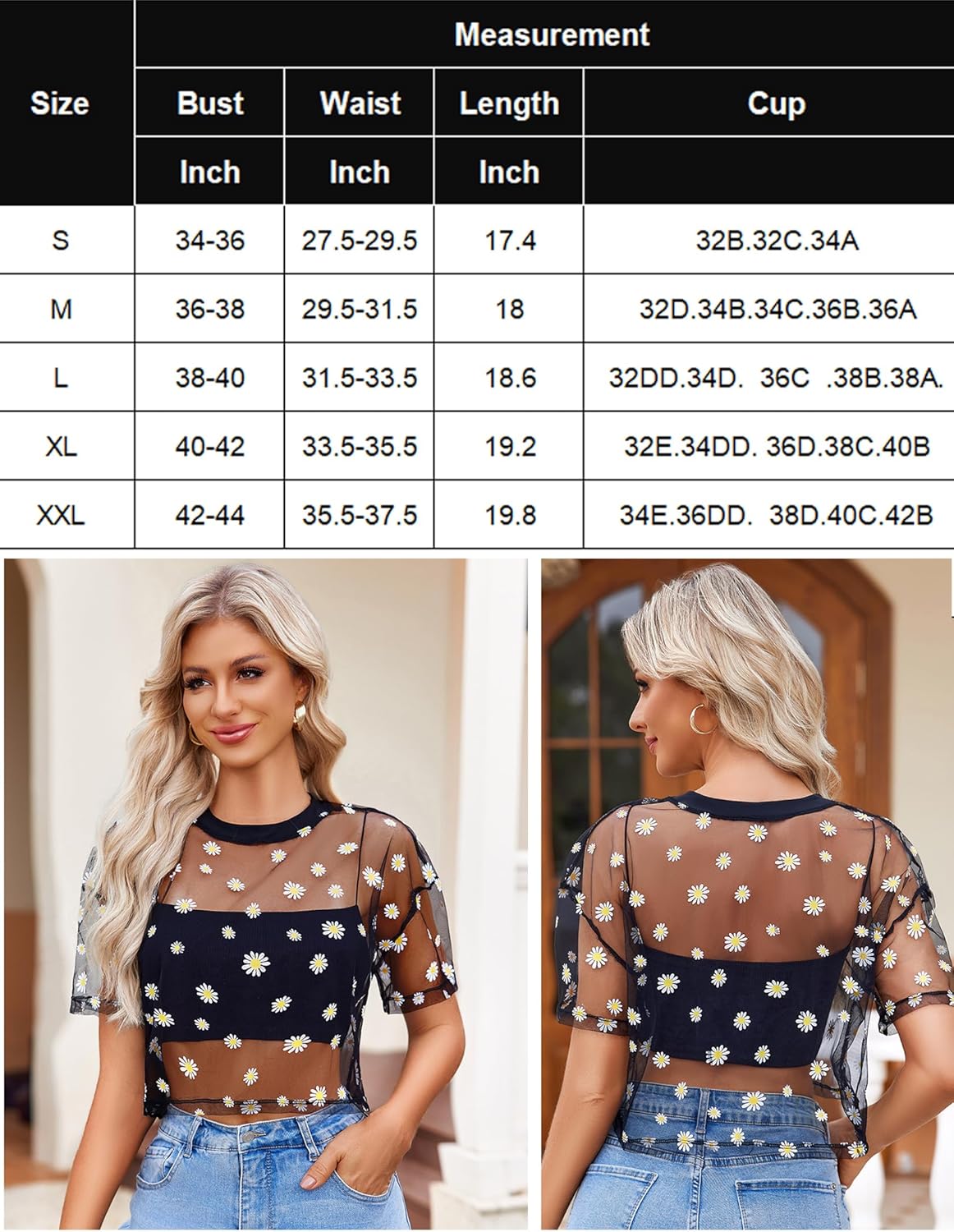 Mesh Tops See Through Shirts Lingeries-Crop tops - Tophatter Daily Deals