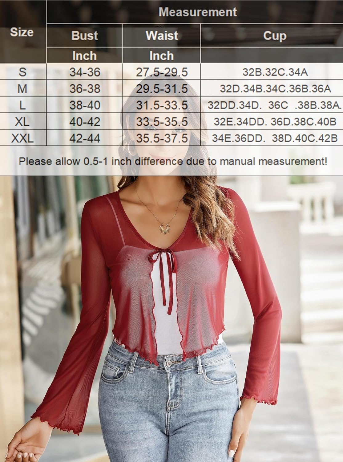 Sheer Shrug Tie Front Mesh Shawl Top Lingeries-Crop tops - Tophatter Daily Deals