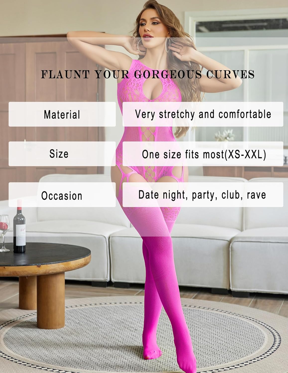 Fishnet Bodysuit Mesh Body Stockings Lingeries-Bodysuits - Tophatter Daily Deals