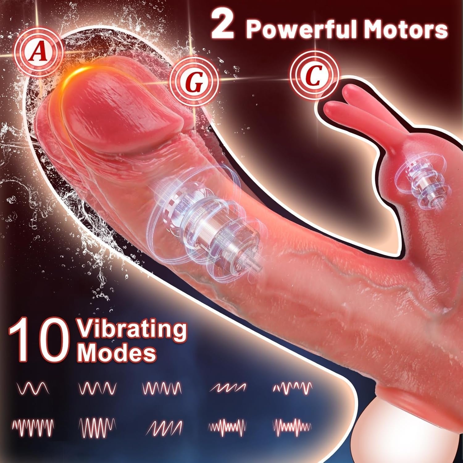 Acmejoy - Penis Enlarger Vibrator – Lifelike Penis Sleeve with Rabbit & Dual Motors Dildos - Tophatter Daily Deals