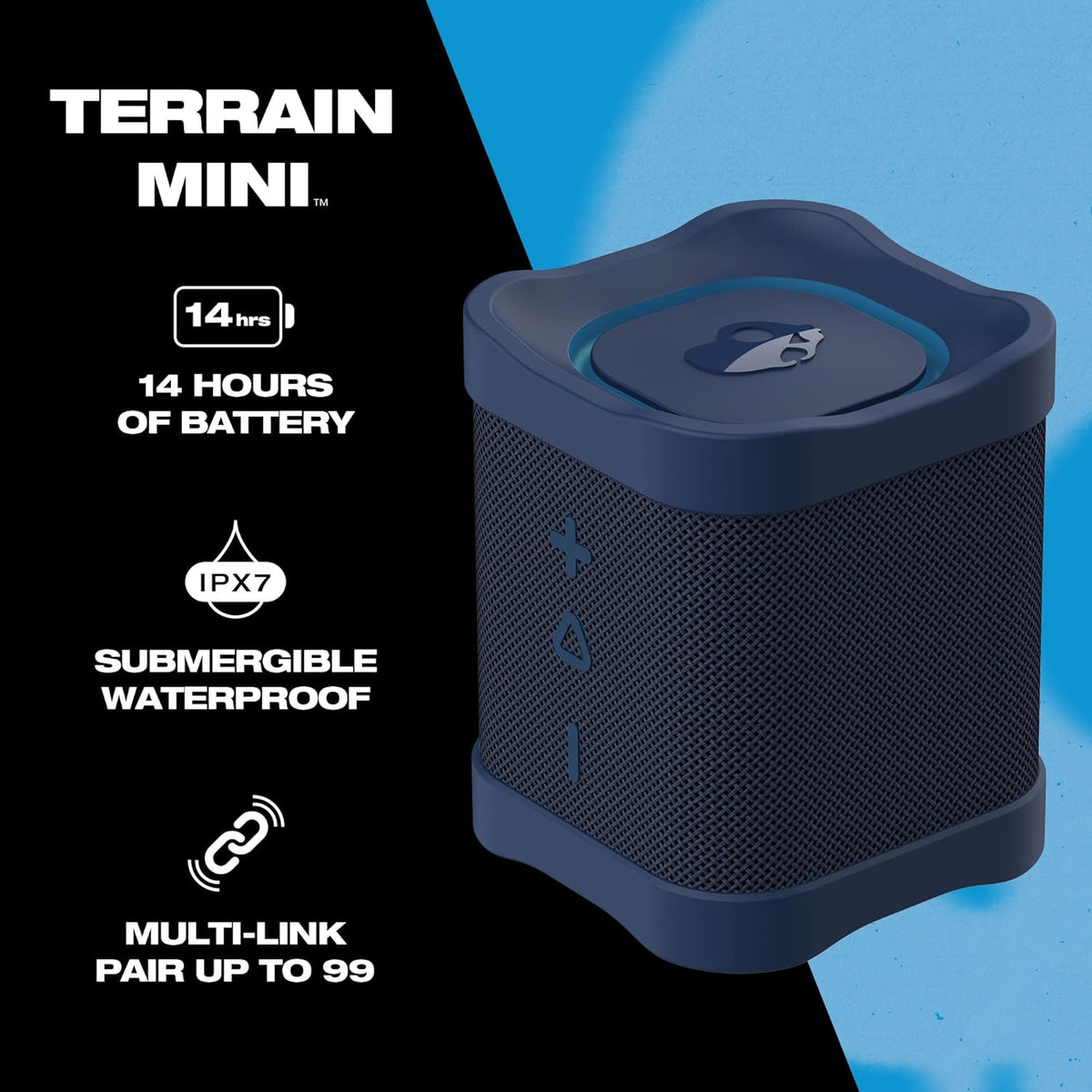 Skullcandy Terrain Mini - Waterproof Bluetooth Speaker, 14-Hour Battery, & True Wireless Stereo Bluetooth Speakers - Tophatter Daily Deals