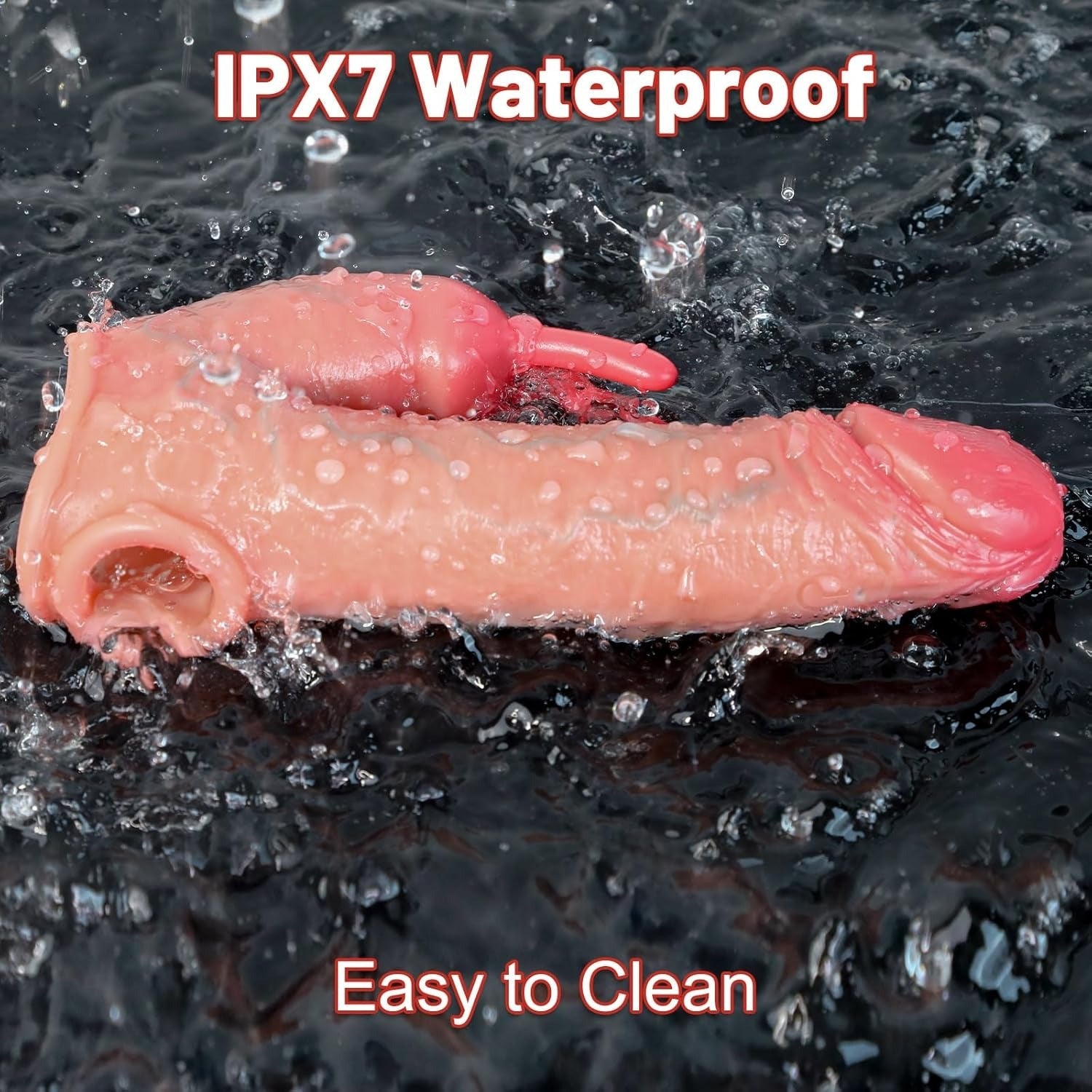 Acmejoy - Penis Enlarger Vibrator – Lifelike Penis Sleeve with Rabbit & Dual Motors Dildos - Tophatter Daily Deals