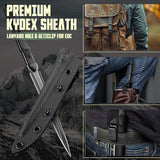 9.4in Tactical Fixed Blade Knife with Sheath, Tea Needle 440C Stainless Steel-GS89 Tactical Fixed Blade Knives - Tophatter Daily Deals