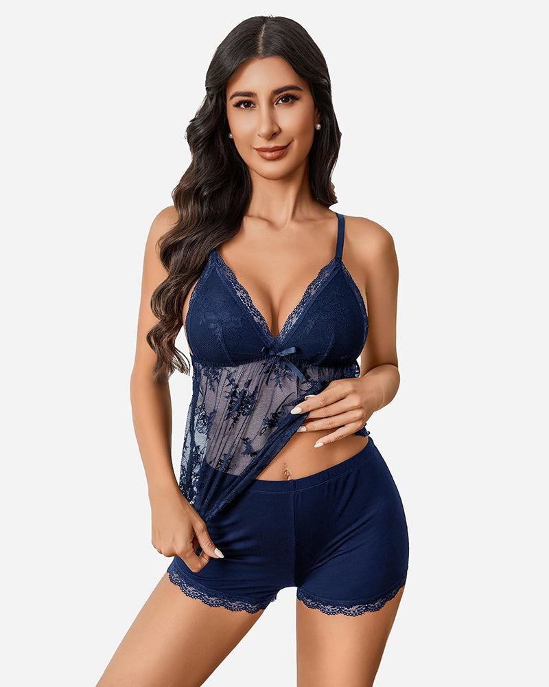 Pajama Sets 2 Piece Sleepwear Navy Blue Sleepwears-Pajamas Sets - Tophatter Daily Deals