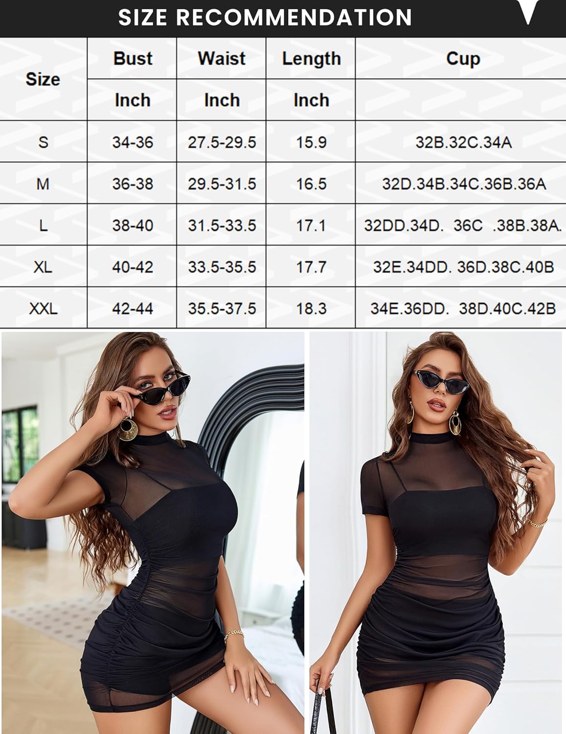 Mesh Dress Bodycon Mini Dress Lingeries-Chemises - Tophatter Daily Deals