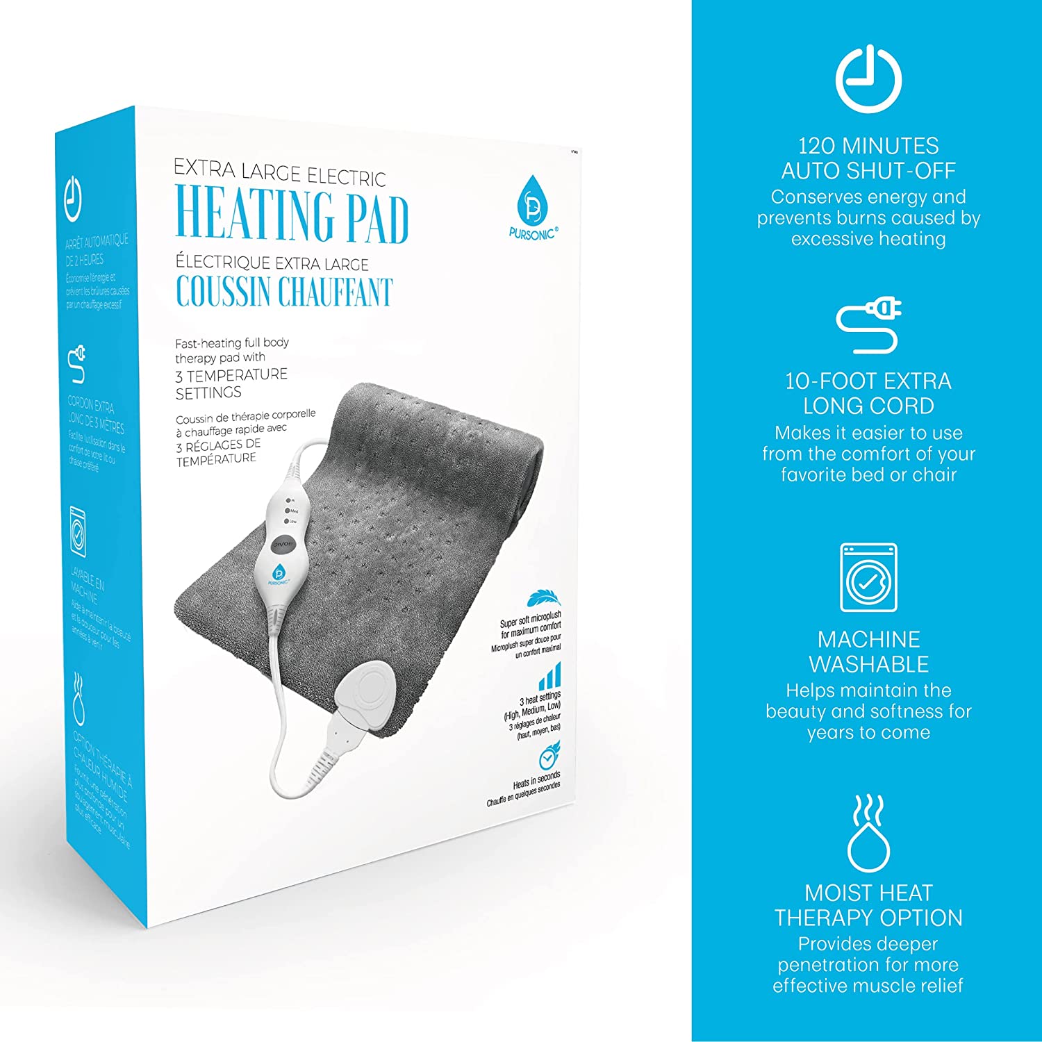 Pursonic Electric Heating Pad Massagers & Wraps - Tophatter Daily Deals