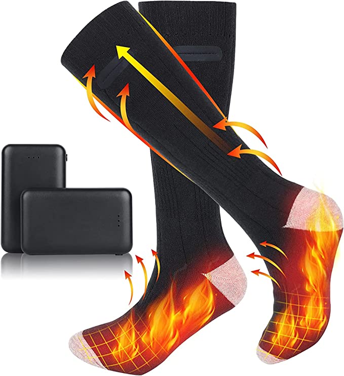 Heated Socks Rechargeable One Size Winter 8 Hour Warmth - Tophatter Daily Deals