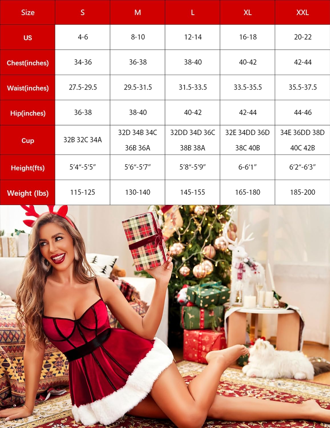Christmas Santa Lace Halter Babydoll Sleepwears-dresses - Tophatter Daily Deals